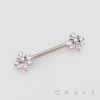 MULTI CZ BAROQUE ANTIQUE CLUSTER 316L SURGICAL STEEL NIPPLE RING